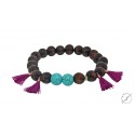 Βραχιόλι χειροποίητο Boho turquoise tassels  BH0025