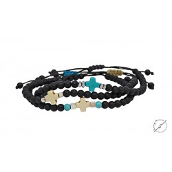 Ανδρικό βραχιόλι Σταυρός χαολίτης τυρκουάζ  VRA00423