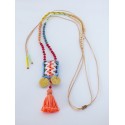 Κολιέ boho χειροποίητο/Tassels colours  KL00564