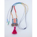 Κολιέ boho χειροποίητο/Tassels colours  KL00564