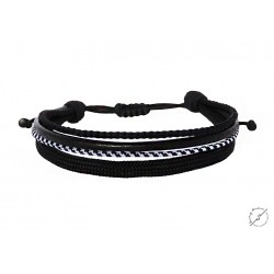 Ανδρικό βραχιόλι 4σειρο black  VRA00428