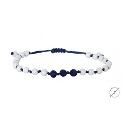 Bracelet  Onyx white - lava blue  VRA00433