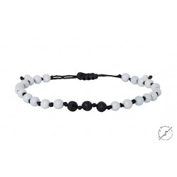 Bracelet  Onyx white - lava black  VRA00434