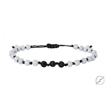 Bracelet  Onyx white - lava blue  VRA00433
