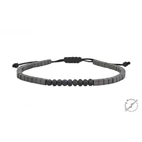 Ανδρικό βραχιόλι Hematite cube  VRA00441