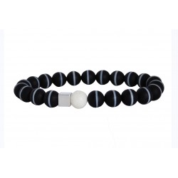 Bracelet  Onyx black white line  VRA00484