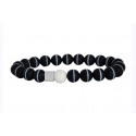 Ανδρικό βραχιόλι Onyx black white line  VRA00484