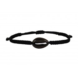 Bracelet black shell macrame VRA00506