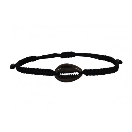 Ανδρικό βραχιόλι black shell macrame VRA00505