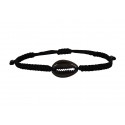 Bracelet black shell macrame VRA00506