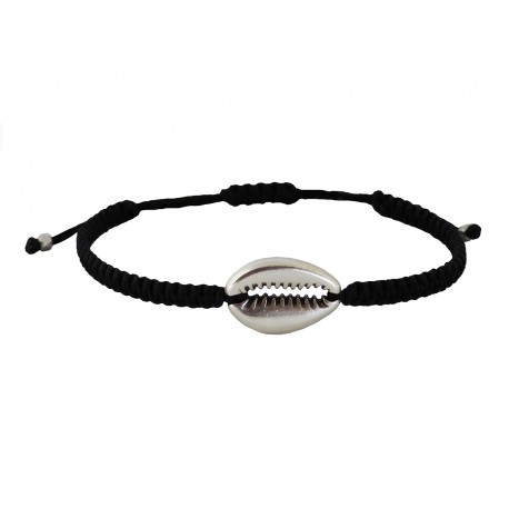 Ανδρικό βραχιόλι black shell macrame VRA00505