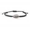 Bracelet silver shell macrame VRA00507