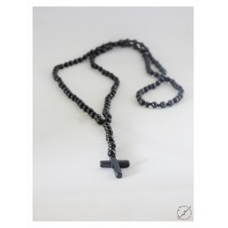 Ανδρικό Ροζάριο hematite beads Cross KLA0079