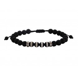 Ανδρικό βραχιόλι lava black - agate tibet  VRA00521
