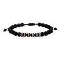 Bracelet  lava black - agate tibet  VRA00521