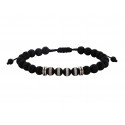 Ανδρικό βραχιόλι lava black - agate tibet  VRA00521