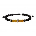 Ανδρικό βραχιόλι lava black - agate tibet  VRA00521