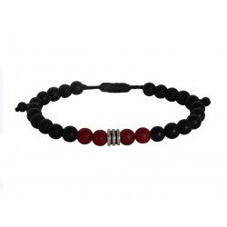 Ανδρικό βραχιόλι lava black - agate tibet  VRA00521