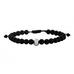 Ανδρικό βραχιόλι 'Ονυχας μαύρος  VRA00527