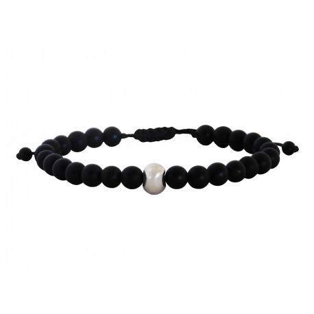 Ανδρικό βραχιόλι 'Ονυχας μαύρος  VRA00527