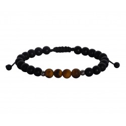 Ανδρικό βραχιόλι 'Ονυχας μαύρος  VRA00527