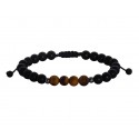 Ανδρικό βραχιόλι 'Ονυχας μαύρος  VRA00527