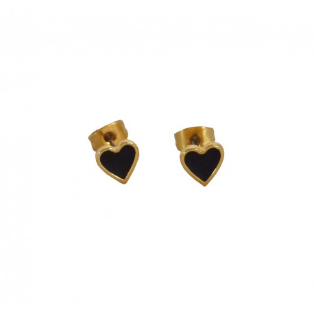 Σκουλαρίκι black heart  M  SK00236