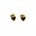 Earring black heart  S  SK00237