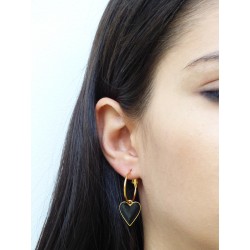Σκουλαρίκι black heart  M  SK00236