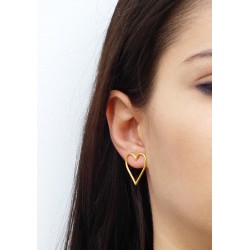 Σκουλαρίκι black heart  M  SK00236