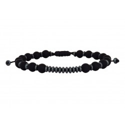 Bracelet hematite black beads VRA00545