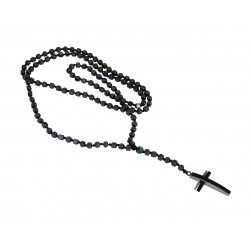 Ανδρικό χειροποίητο ροζάριο με ατσάλινο σταυρό KLA0081
