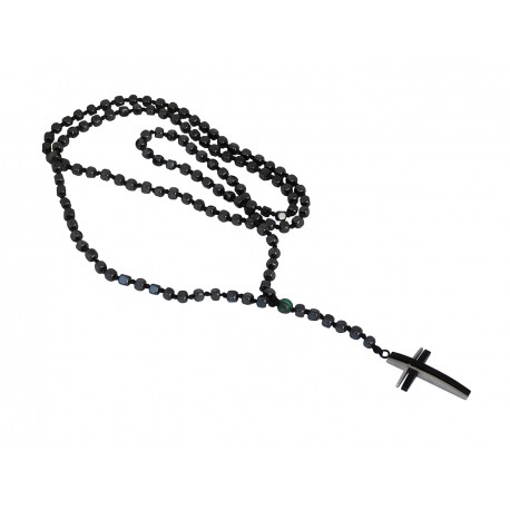 Ανδρικό χειροποίητο ροζάριο με ατσάλινο σταυρό KLA0081