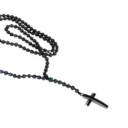 Ανδρικό χειροποίητο ροζάριο με ατσάλινο σταυρό KLA0081