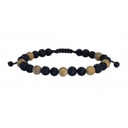 Ανδρικό βραχιόλι 'Ονυχας μαύρος  VRA00527