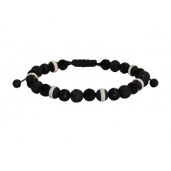 Ανδρικό βραχιόλι 'Ονυχας μαύρος  VRA00527