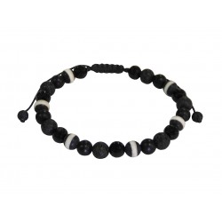 Ανδρικό βραχιόλι 'Ονυχας μαύρος  VRA00527