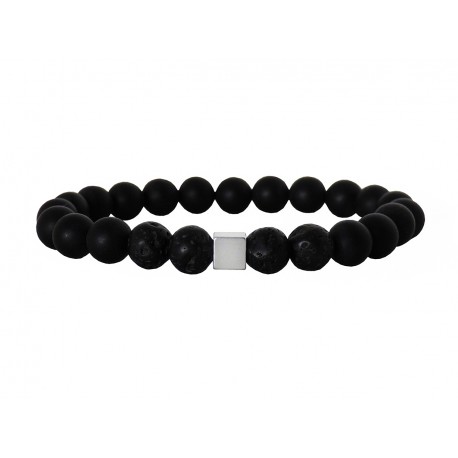 Ανδρικό βραχιόλι Lava & Onyx black  VRA00558