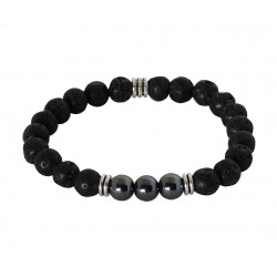 Ανδρικό βραχιόλι Lava & Onyx black  VRA00558