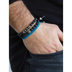 Ανδρικό βραχιόλι Lava & Onyx black  VRA00558