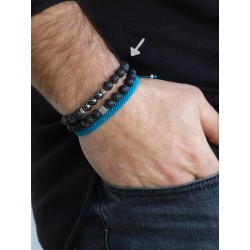Ανδρικό βραχιόλι Lava & Onyx black  VRA00558