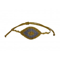 Handmade bracelet evil eye macrame gold-blackVR00661