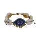 Handmade bracelet evil eye macrame gold-blackVR00661