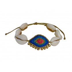 Βραχιόλι χειροποίητο Μάτι macrame gold-blackVR00661