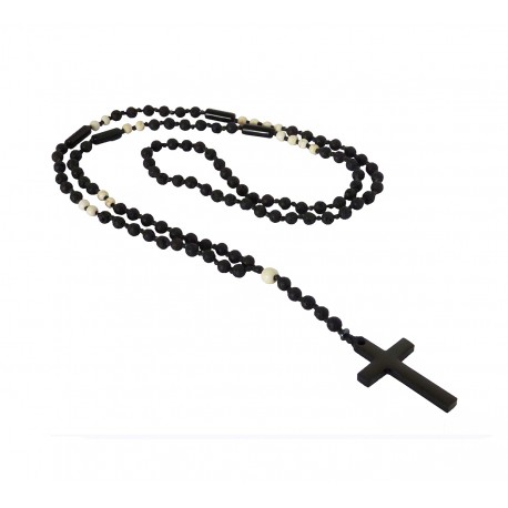 Ανδρικό χειροποίητο Ροζάριο hematite cross  KLA0088