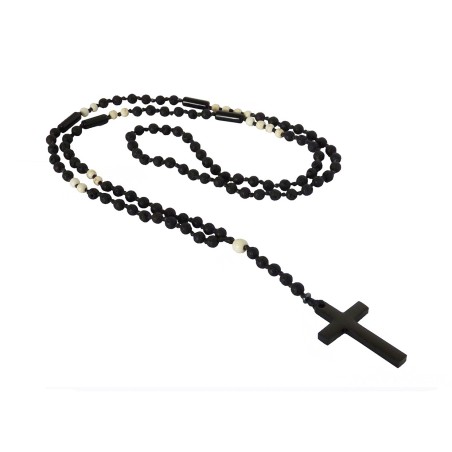 Ανδρικό χειροποίητο Ροζάριο hematite cross  KLA0088