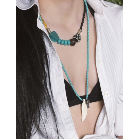 Χειροποίητο κολιέ μακρύ ethnic tassel EX0004