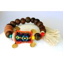 Βραχιόλι  wooden beads beige  VR00412