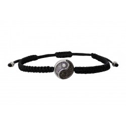 Ανδρικό βραχιόλι Yin Yang black macrame