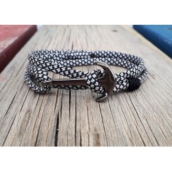 Ανδρικό βραχιόλι Anchor gun metal bl-wh VRA00591